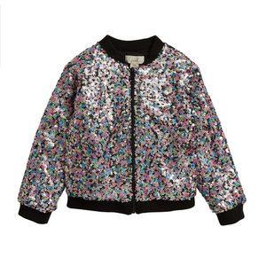 Girls Sequin Bomber Jacket NWT